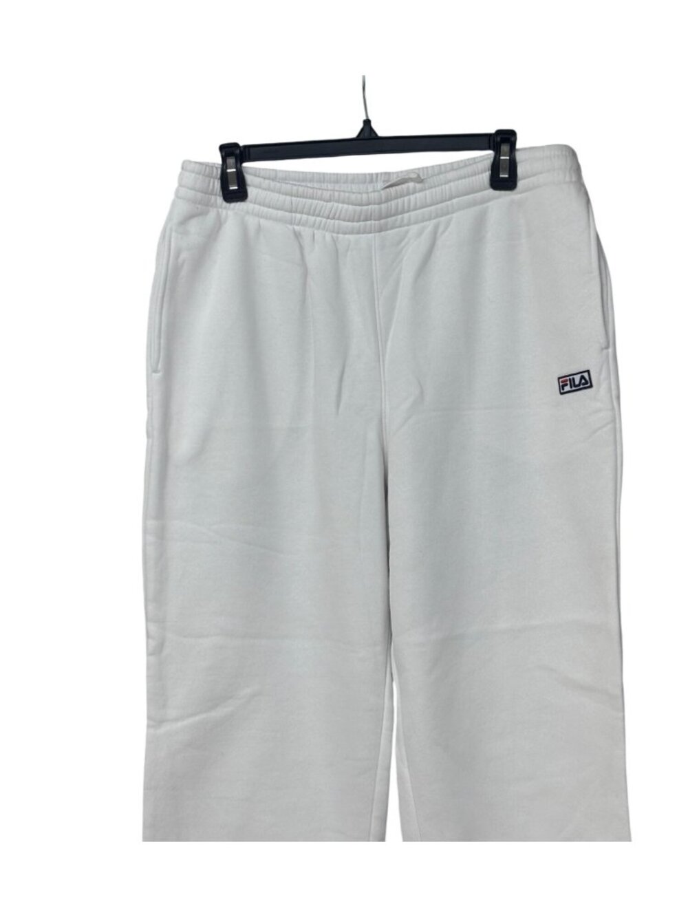 FILA women's Fleece Joggers, White, Sz. L - Picture 2 of 11
